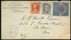 Buffalo stamp on cover flown by balloon from Nashville in 1877; the mail was posted at Gallatin Tenn. on 18 June
Image: Siegel Auction Galleries