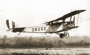 Jenny 38262, piloted by Lieut. Boyle, taking off on 15 May 1918