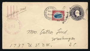Cover flown 16 May 1918 on Jenny piloted by Lieut. Bonsal, which crashed at Bridgeton, NJ