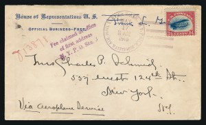 Cover carried on Lieut. Boyle’s second attempted flight from Washington, DC, 17 May 1918—he crashed again
Image: Siegel Auction Galleries