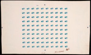 Proof made from plate 8493 (blue vignette)
Image: Smithsonian National Postal Museum