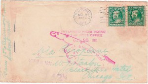 Cover prepared for the first o cial airmail route number 607,001
Image: James P. Myerson collection