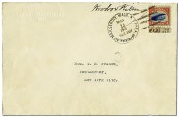 First flight cover with 24¢ Jenny signed by President Wilson
Image: Smithsonian National Postal Museum