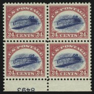 Unique plate block of the Inverted Jenny